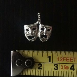 Sterling silver pendant - theater, stage, comedy & tragedy, drama